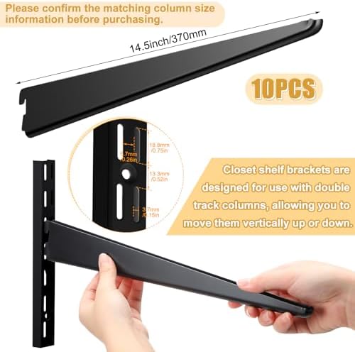 yalikop 10 pack adjustable shelf brackets for double shown in use