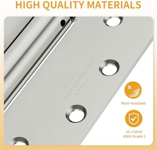 self closing door hinges, 4.5" x 4.5" spring showing dimensions