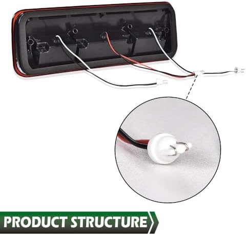 GRAND ORANGE LED 3rd Rear Third Brake Light Compatible with Ford F150 Lobo 2004-2008; Fit Explorer Sport Trac 2007-2010; Fit Lincoln Mark LT 2006-2008, Red Lens Clear Housing