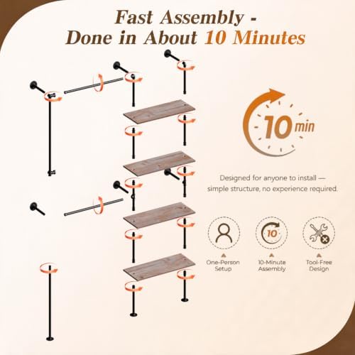 wall mounted clothing rack, heavy duty pipe closet on a desk or shelf
