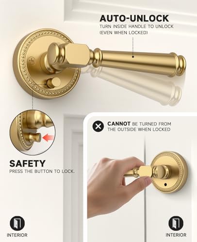 amerdeco 6 pack champagne bronze privacy interior door, package contents