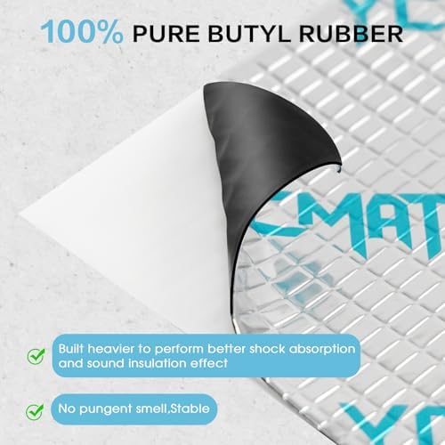 80 mil butyl sound deadening mat for car, front angle view