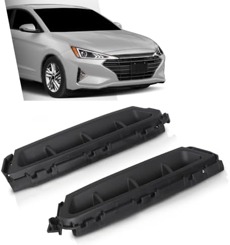 G-PLUS Front Bumper Air Curtain Grille Grill Compatible with Hyundai Elantra 2019-2020 86562F2AA0, 86561F2AA0 ‎Black Left & Right Pair