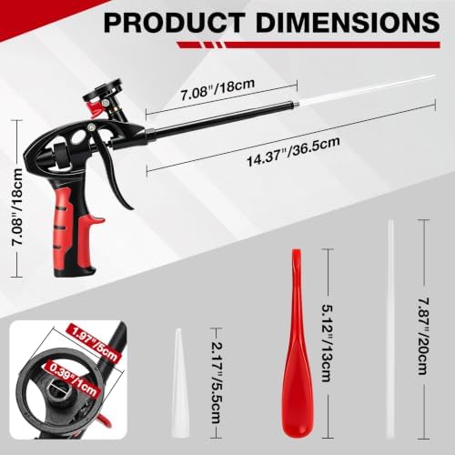 shall 2-pack professional expanding foam spray gun, package contents