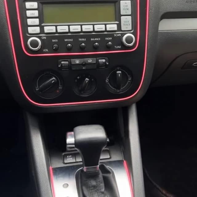 Car Interior Decorative Molding Door Panel Dashboard Gap Trim Strip 10ft (Pink)
