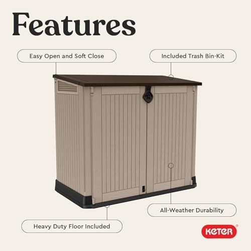 keter store-it-out midi outdoor resin storage shed –, side view