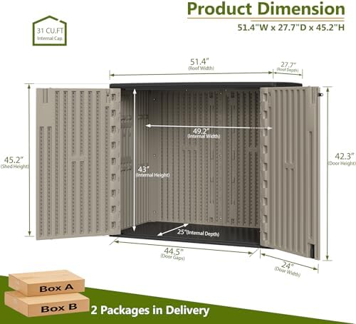 zzm 37 cu.ft outdoor storage shed with floor, close-up detail