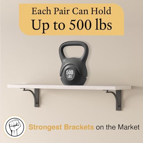 classic black heavy duty shelf brackets 10 inch, package contents