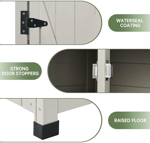 outdoor storage shed with floor & adjustable shelves on a desk or shelf