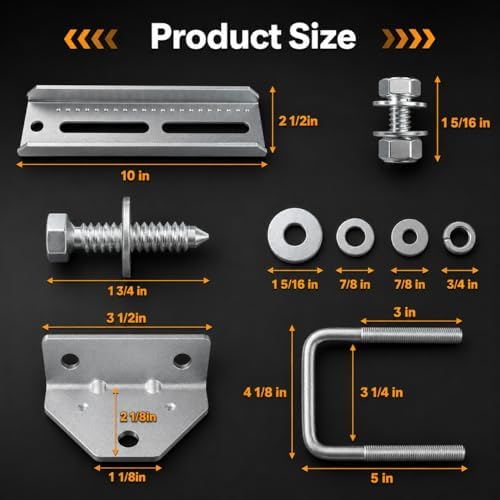 wellmax 10" boat trailer bunk brackets, heavy duty, front angle view