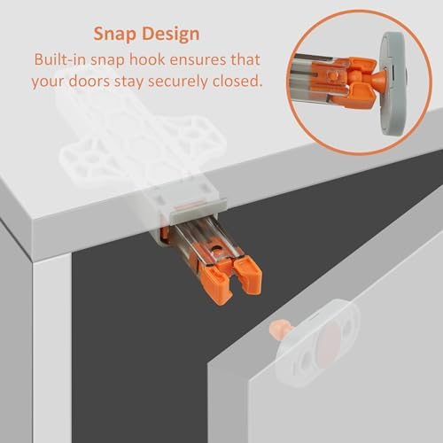 gray non-magnetic push to open door latch for, close-up detail