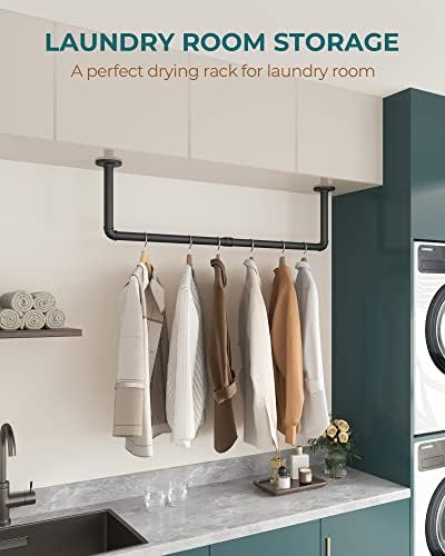 oropy 38.4" industrial pipe clothes rack wall mounted showing dimensions