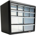 homak 12-drawer parts organizer, black, ha01012001, main product view