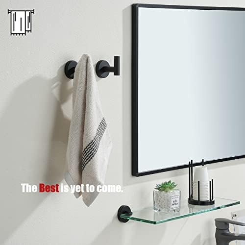 jqk black bathroom towel hook, coat robe clothes, close-up detail