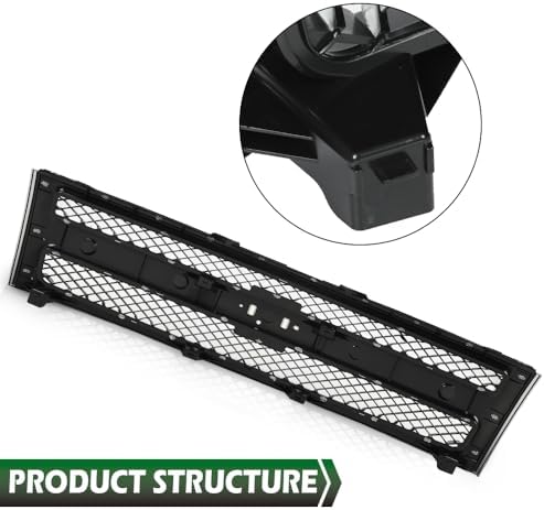 GRAND ORANGE Front Bumper Grille Compatible with Chevy Silverado 1500 Hybrid/XFE 2009-2013, Fit Chevy Silverado 1500 LS/LT/LTZ/WT 2007-2013 Chrome