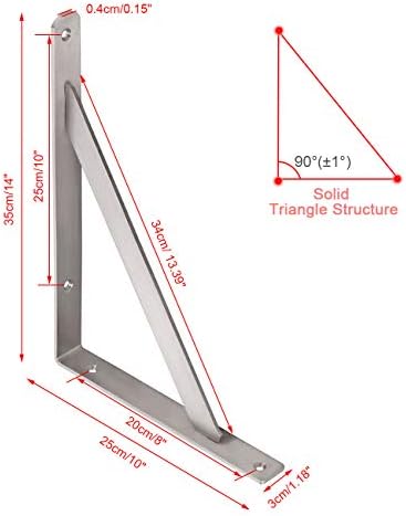 yumore 14 inch shelf bracket, heavy duty l shown in use