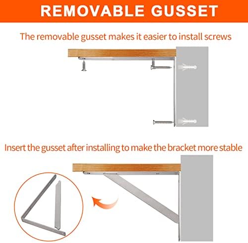 yumore 14 inch shelf bracket, heavy duty l, side view