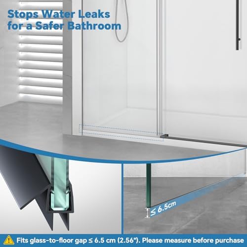 shower door bottom seal strip, 2pcs seal strip, close-up detail