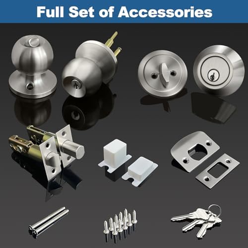 bestten 2 pack all keyed same exterior door, front angle view