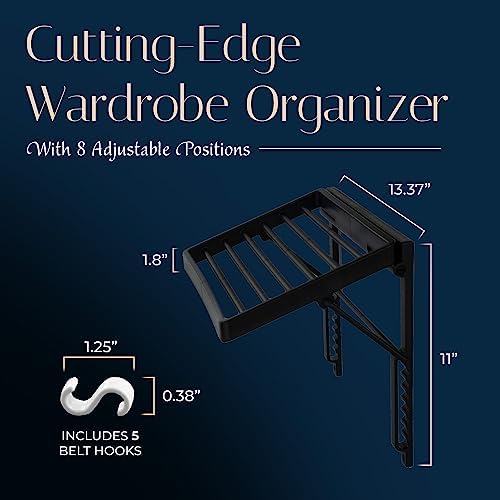 tiemaster wall mounted tie rack and scarf organizer, close-up detail
