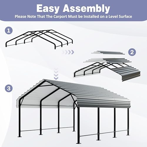 jy qaqa 12 x 15 ft metal carport, package contents