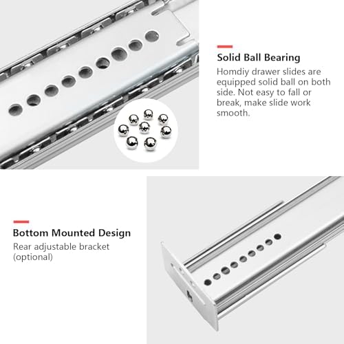 homdiy 14 inch heavy duty center mount drawer, package contents