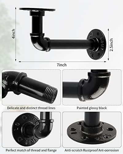 muzik 12pc 7"×4" l pipe shelf bracket, heavy, close-up detail