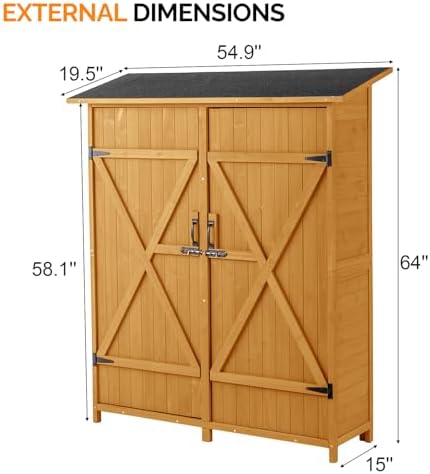 vingli upgraded outdoor wooden storage shed, extra large, view 9