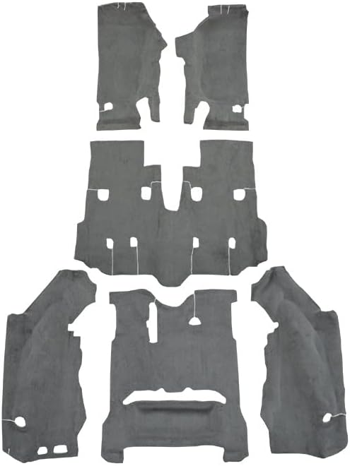 Replacement Auto Carpet Floor Liner - Molded Cutpile - fits 2007-2010 Jeep Wrangler 4 Door Unlimited Complete (Black)