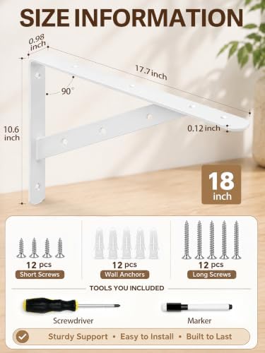 heavy duty floating shelf brackets 18 inch, 4, side view