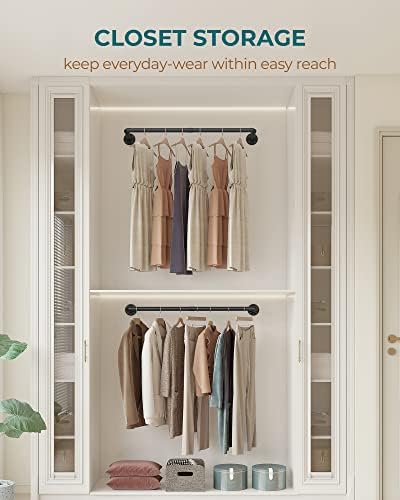 oropy 38.4" industrial pipe clothes rack wall mounted on a desk or shelf