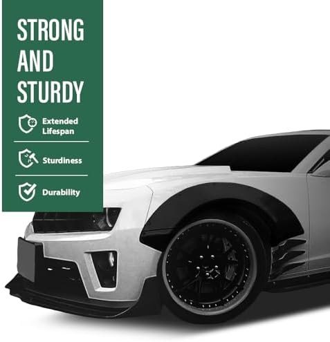 GRAND ORANGE 4pcs Fender Flares with Front Canards Compatible with Chevy Camaro ZL1 2010 2011 2012 2013 2014 2015 MB Style