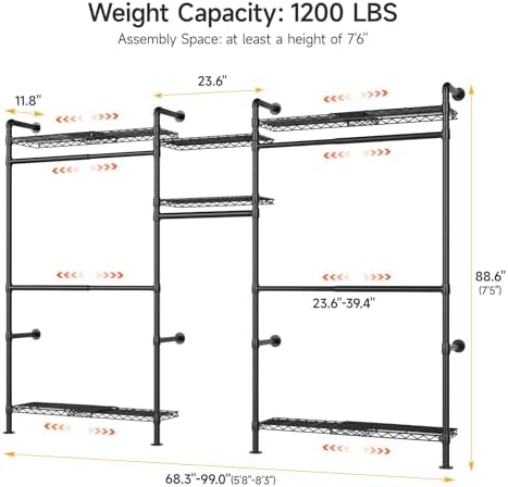 onbrill h3 plus expandable wall mounted closet system shown in use