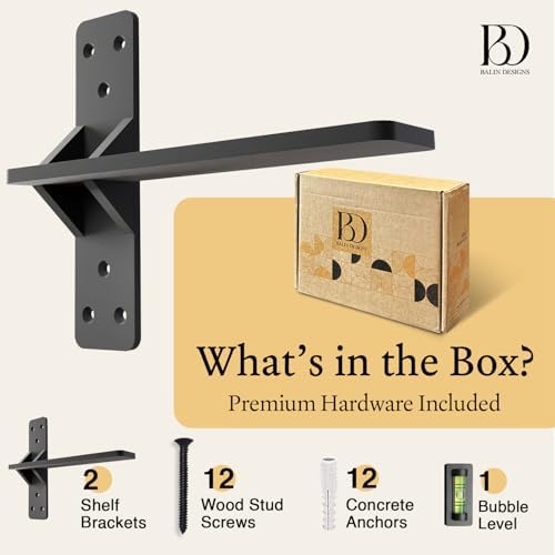 12 inch floating countertop support brackets by balin, close-up detail