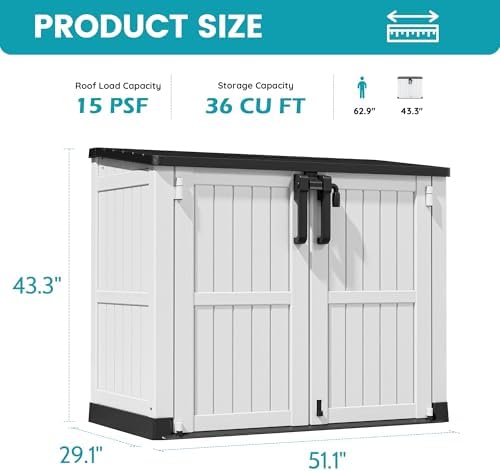 outdoor horizontal storage cabinet box 36 cu ft, package contents