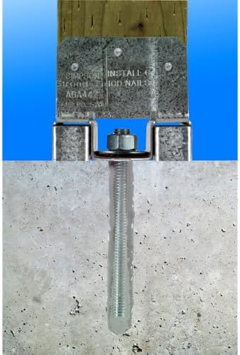 simpson strong-tie aba44z post base - zmax galvanized, side view