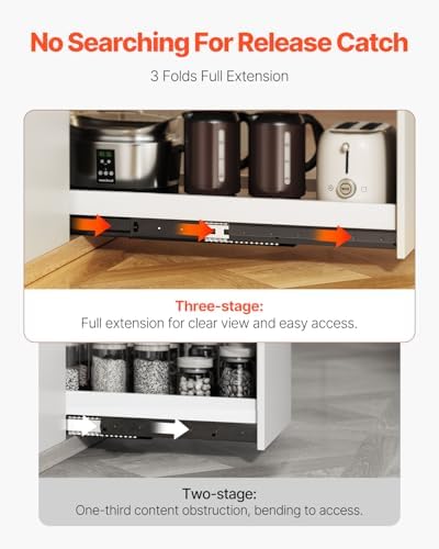 vevor undermount heavy duty drawer slides, 16 24 showing dimensions
