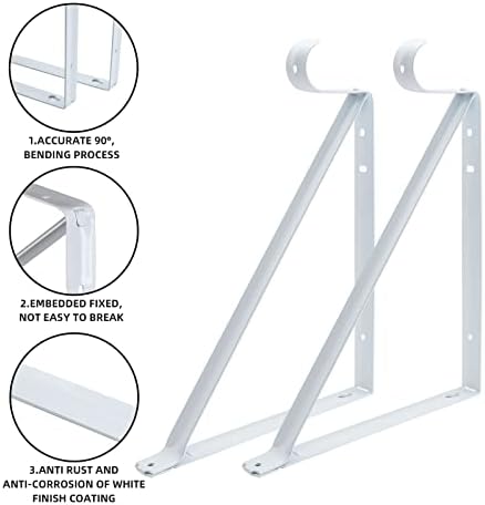closet rod brackets 11x9.5in, 10 pack closet shelf shown in use