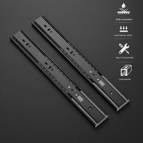 ravinte matte black soft close drawer slides 14 shown in use