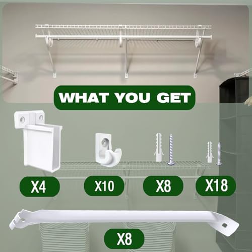12 inch wire shelf brackets, metal support brackets, close-up detail