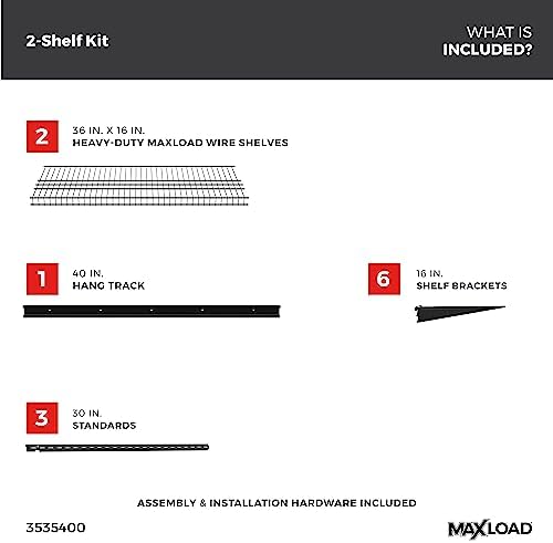closetmaid heavy duty wall shelf kit for garage, close-up detail