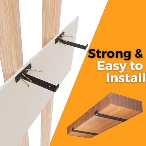 j shelf brackets with lip (7.25"l x 5"w on a desk or shelf