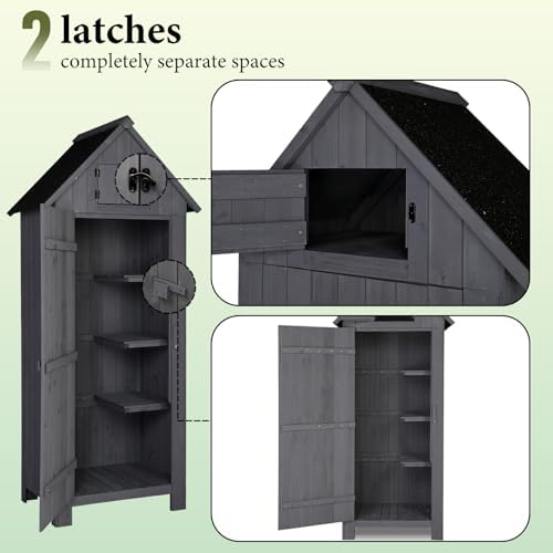 vingli outdoor wooden storage shed, garden shed outside, side view