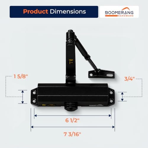 boomerang d503 light/medium-duty designer auto commercial door closer, close-up detail