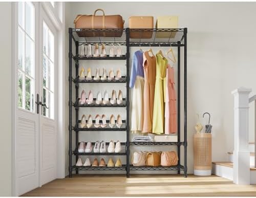 vipek s20 heavy duty clothes rack with 7-tiers showing dimensions