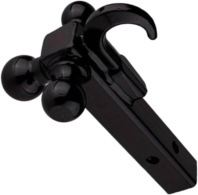 Triple Ball Mount with Hook Trailer Arm 1-7/8 Inch 2 Inch and 2-5/16 Inch Tri Ball Hitch Balls Hollow Shank Compatible with 2 Inch Receiver 10000 Lbs