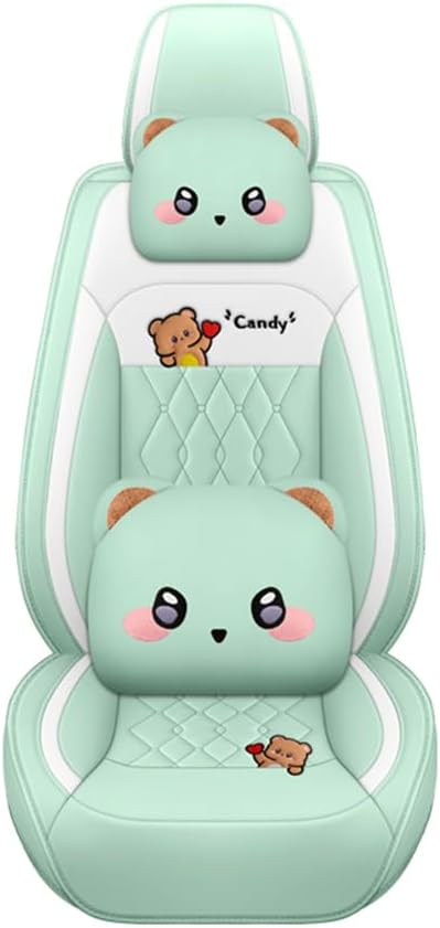 cartoon bear car seat cover 5 set for shown in use