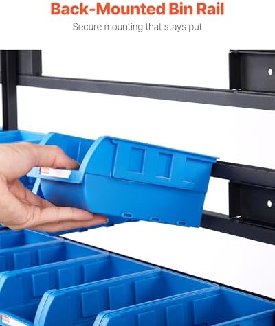 vevor 7-tier double-sided rolling bin storage rack, 94, front angle view