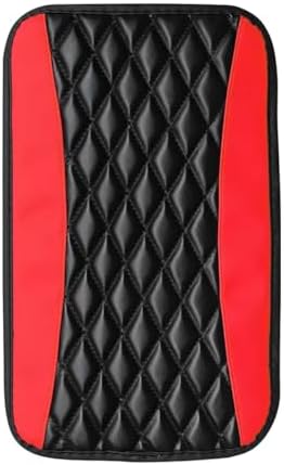 Moly Magnolia Car Center Console Cushion Pad, Universal Leather Waterproof Armrest Seat Box Cover Protector,Comfortable Car Decor Accessories Fit for Most Cars, Vehicles, SUVs (Red)