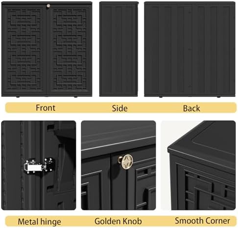 zzm hdpe outdoor storage shed, outdoor plastic storage showing dimensions